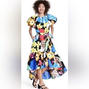 NWT Christopher John Rogers x Target Maxi Dress | Puff Sleeves, Colorful, Size L